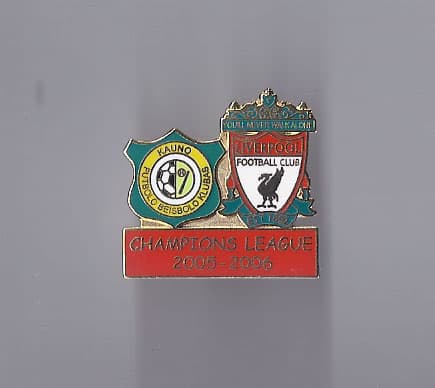 2005/06 Champions League 2nd Qualifier Stage Badge(FBK Kaunas v Liverpool)(RED).